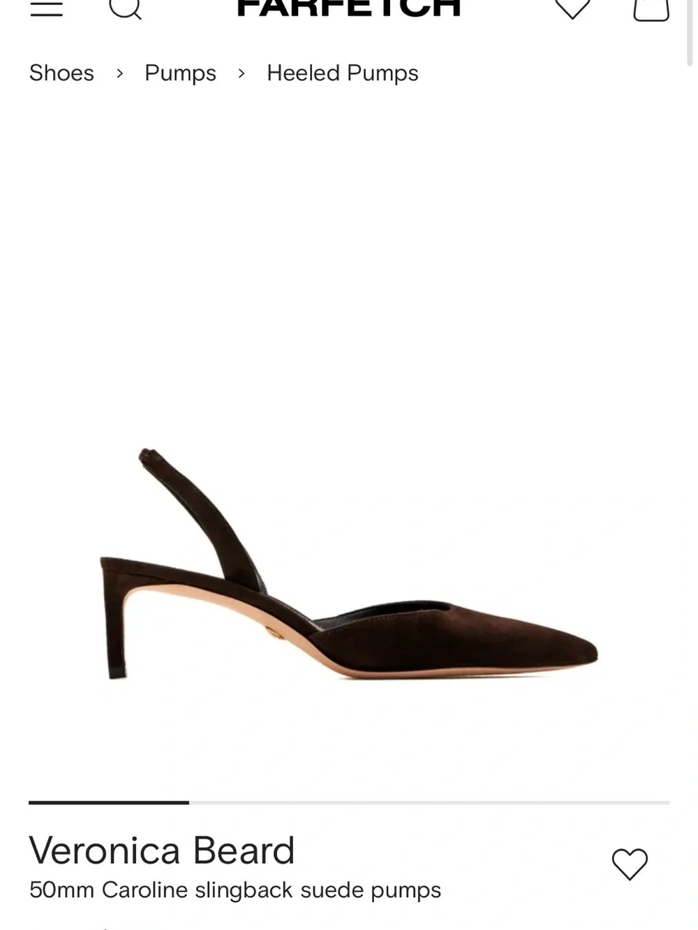 Veronica Beard Caroline Pointed-Toe Suede Slingback Pumps in Brown - Picture 1 of 9